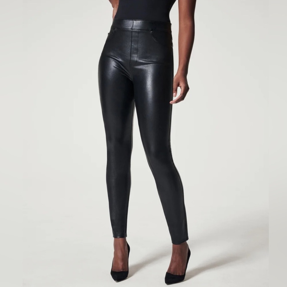 Faux leather pull on Spanx pants. Only worn once